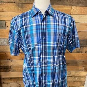Bugatchi Blue Check Button Down Shirt